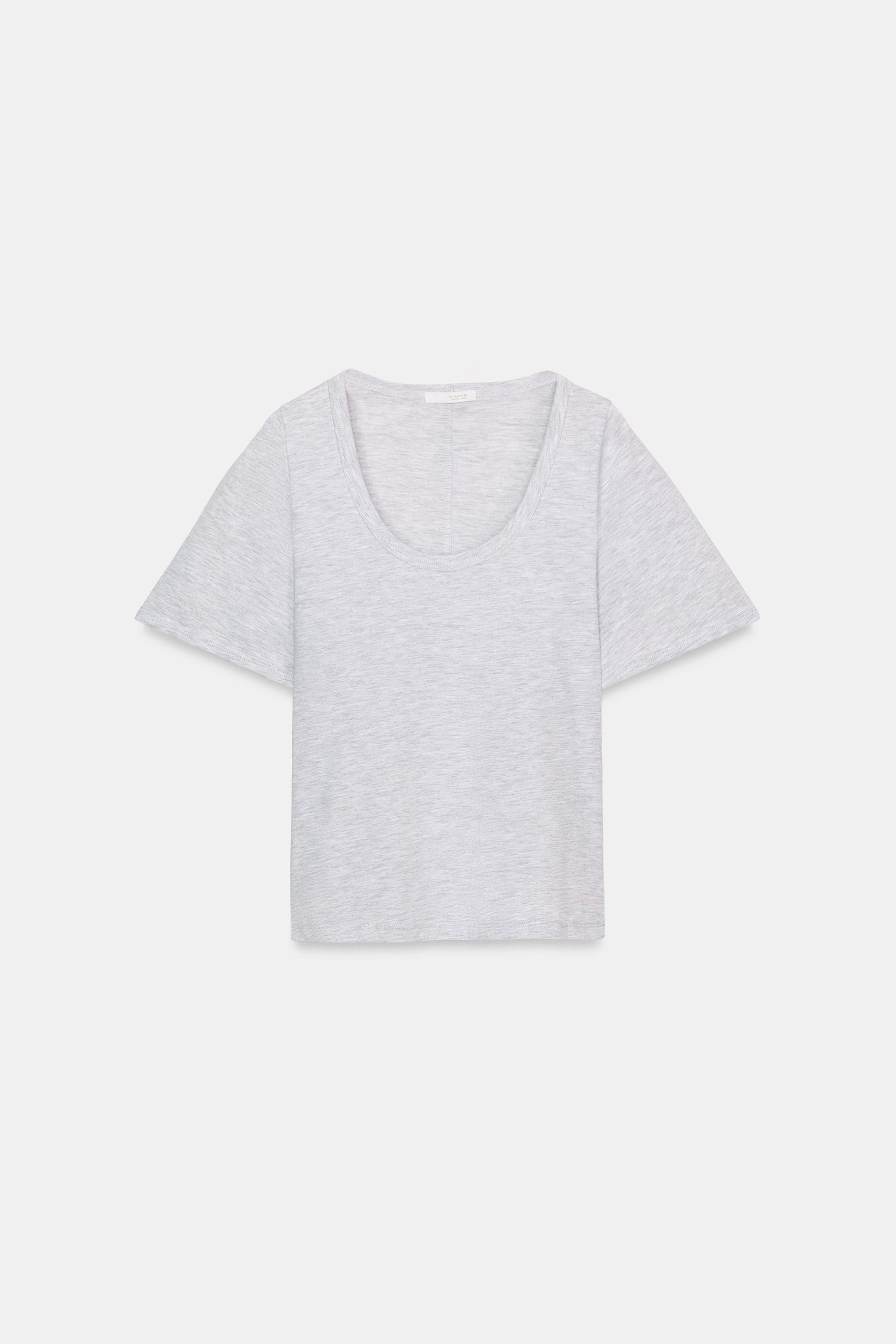 SHORT SLEEVE POT NECK T-SHIRT